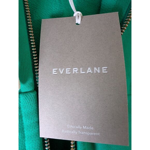 Everlane The Track Hoodie XS NWT Green Clean Girl Streetwear Preppy Spring - Picture 5 of 10